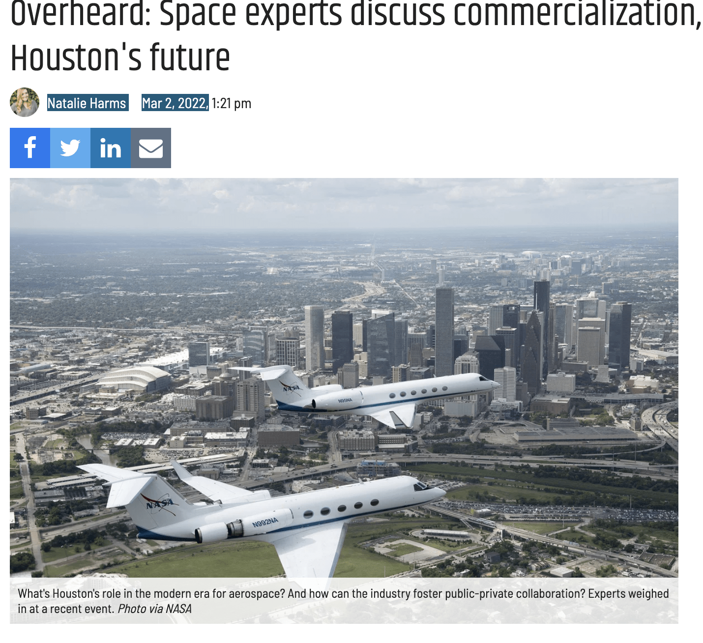 Overheard: Space experts discuss commercialization, innovation, and Houston's future