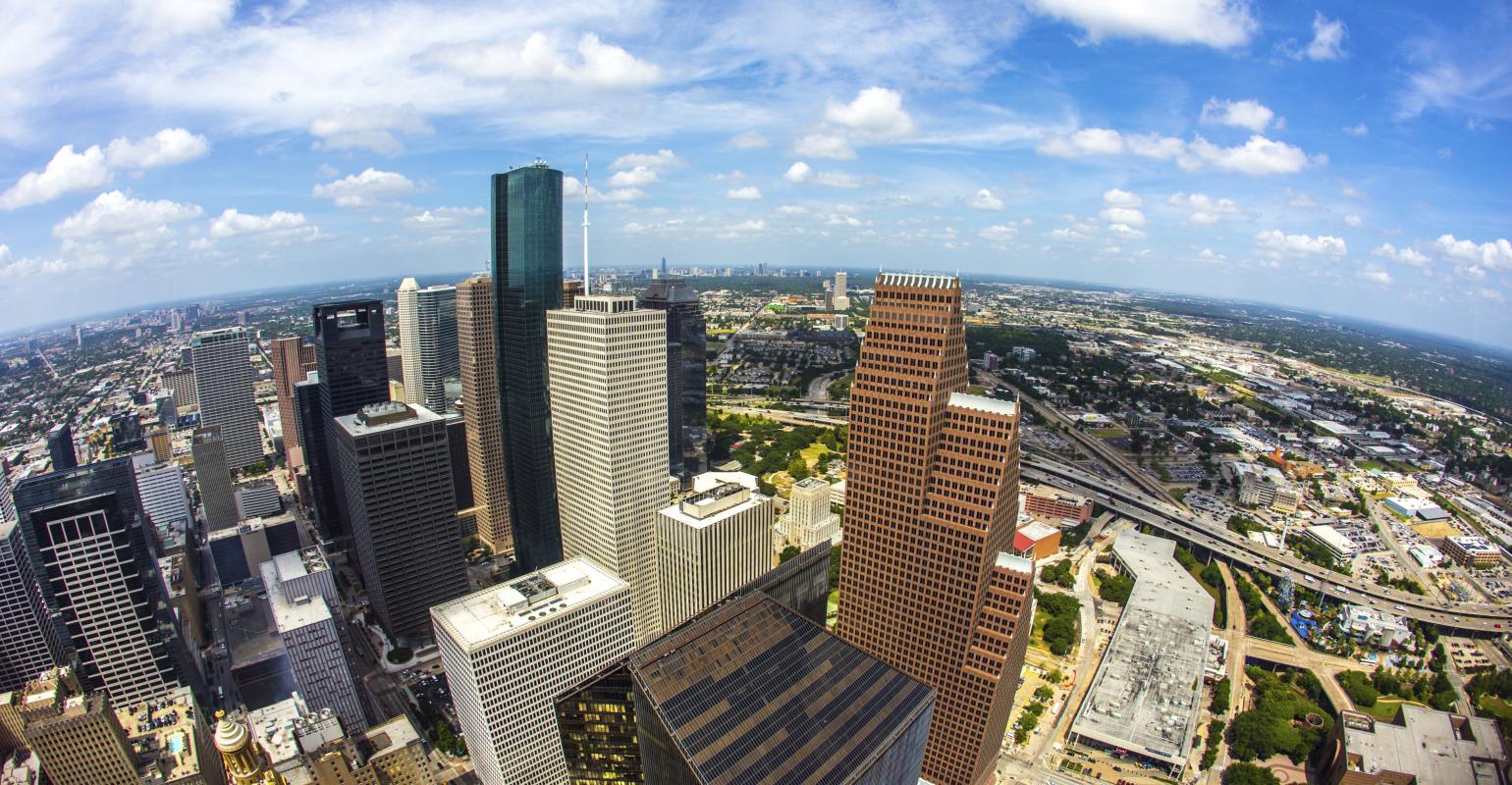 Houston Aerial Shot Cityscape